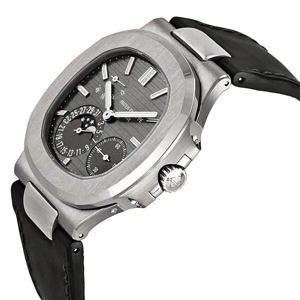 Patek Philippe Nautilus Automatic Moonphase Slate Grey Dial Men's Watch 5712G/001 5712G-001