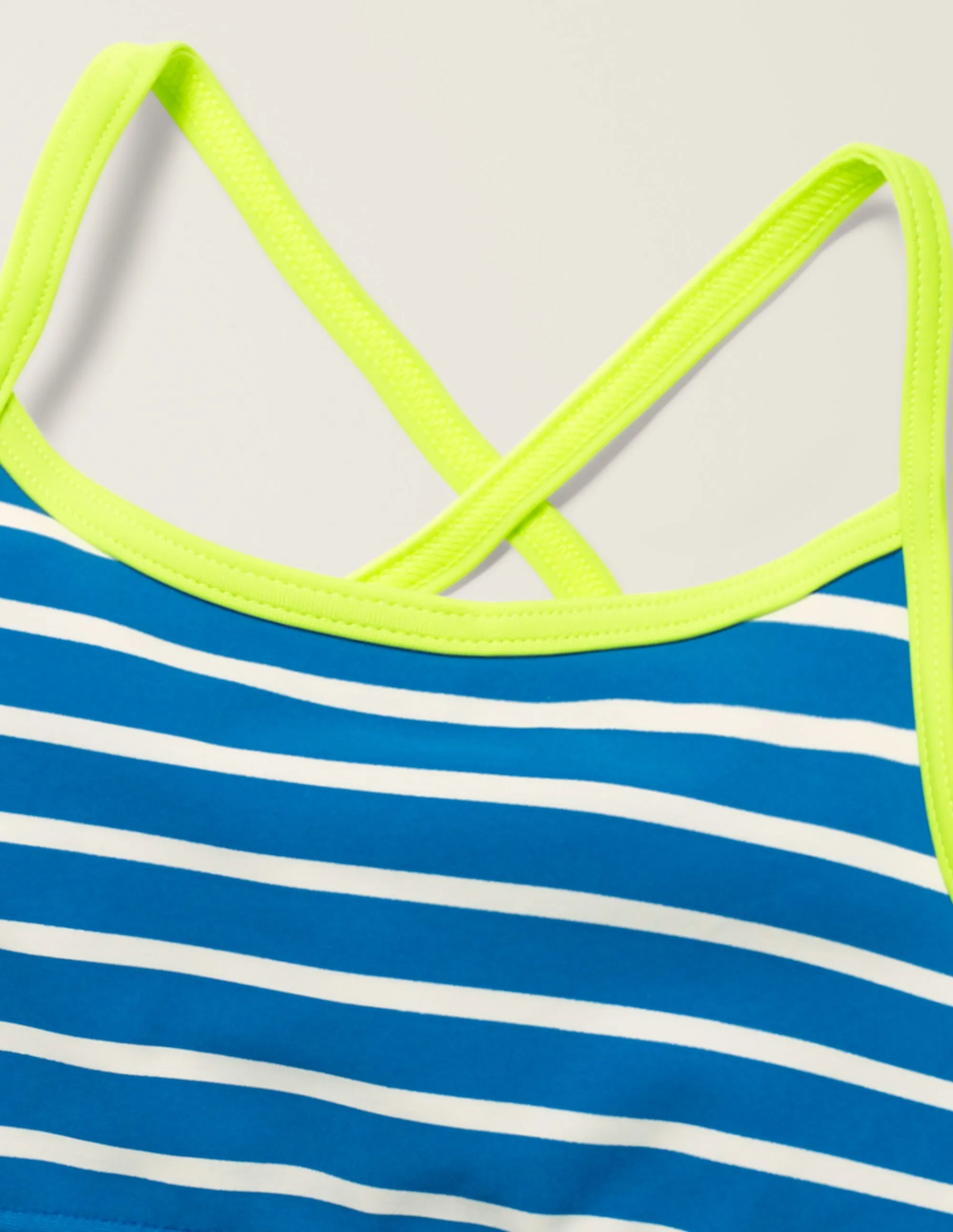 Patterned Bikini Top-Bold Blue/Ivory
