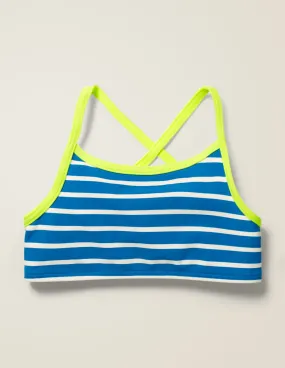 Patterned Bikini Top-Bold Blue/Ivory