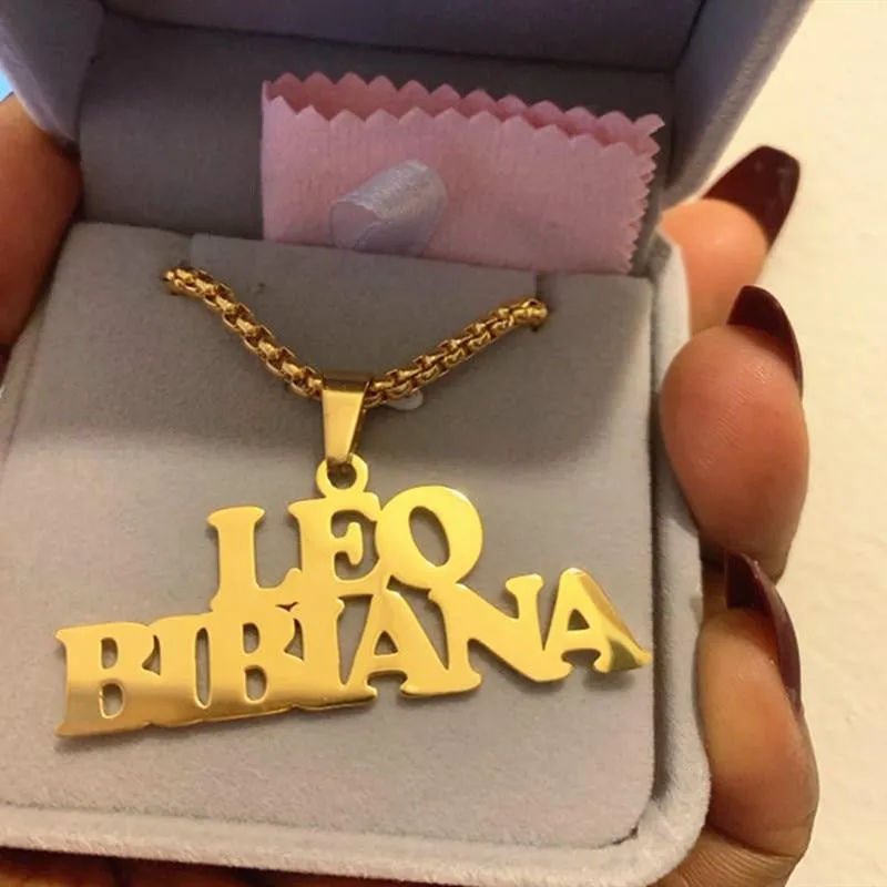 Punk Style Box Chain Custom Name Personalized Necklace