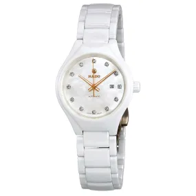 Rado True Automatic Mother of Pearl Diamond Dial Ladies Ceramic Watch R27244902