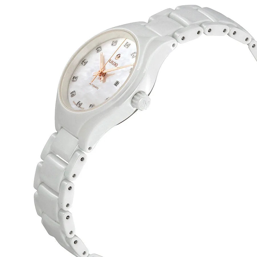 Rado True Automatic Mother of Pearl Diamond Dial Ladies Ceramic Watch R27244902