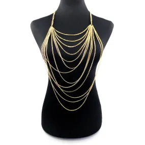 Rhinestones Tassels Necklace | Rhinestone Party Accessories - Chain