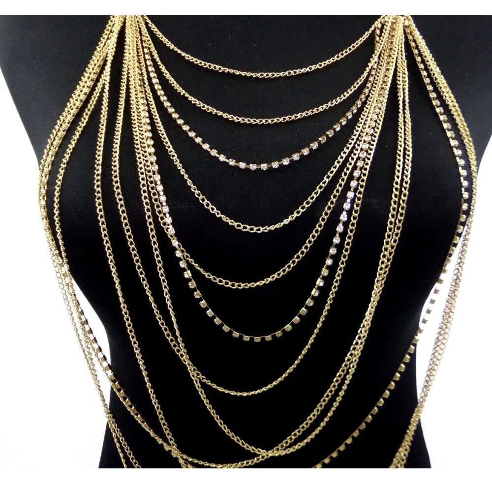 Rhinestones Tassels Necklace | Rhinestone Party Accessories - Chain
