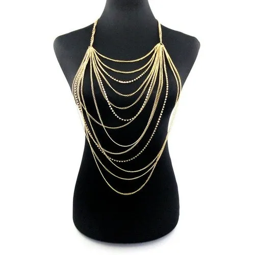 Rhinestones Tassels Necklace | Rhinestone Party Accessories - Chain