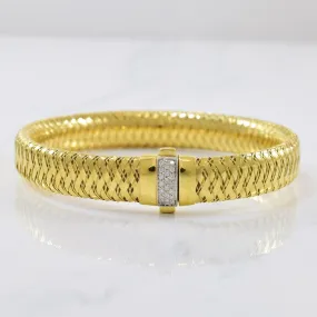 'Roberto Coin' Flexible Bangle With Diamonds | 0.10ctw | 7.5" |