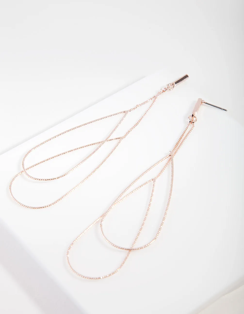 Rose Gold Double Teardrop Earrings