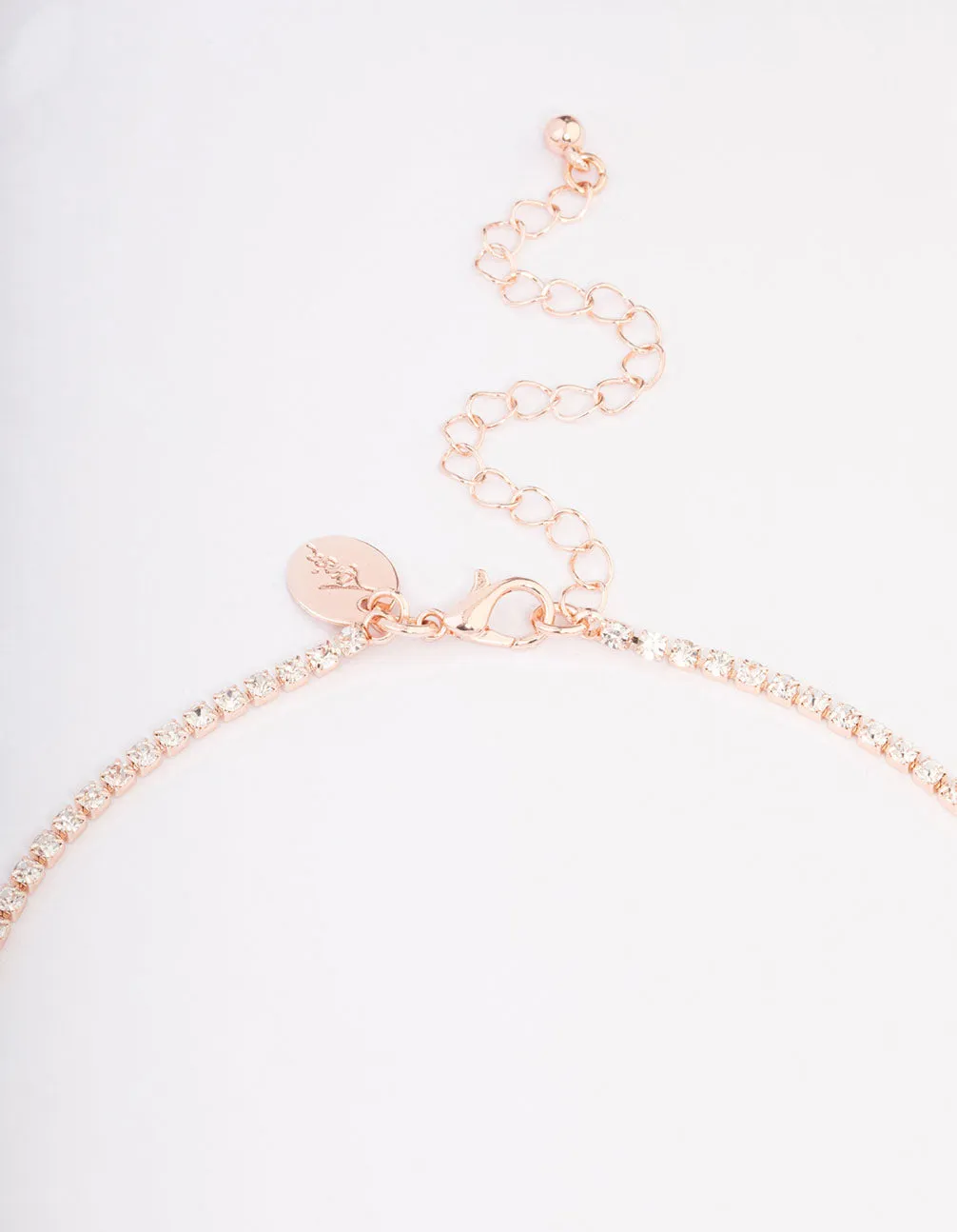 Rose Gold Teardrop Diamante Jewellery Set
