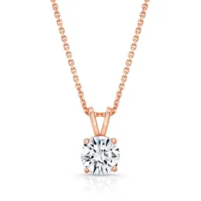 Round (full Cut) Diamond Solitaire Pendant In A Platinum 4-prong Basket Setting, 1.25ct. T.w. (hi, Si1-si2)