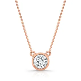 Round (full Cut) Diamond Solitaire Pendant In A Platinum Bezel Centered Setting, 0.25ct. T.w. (hi, Si1-si2)