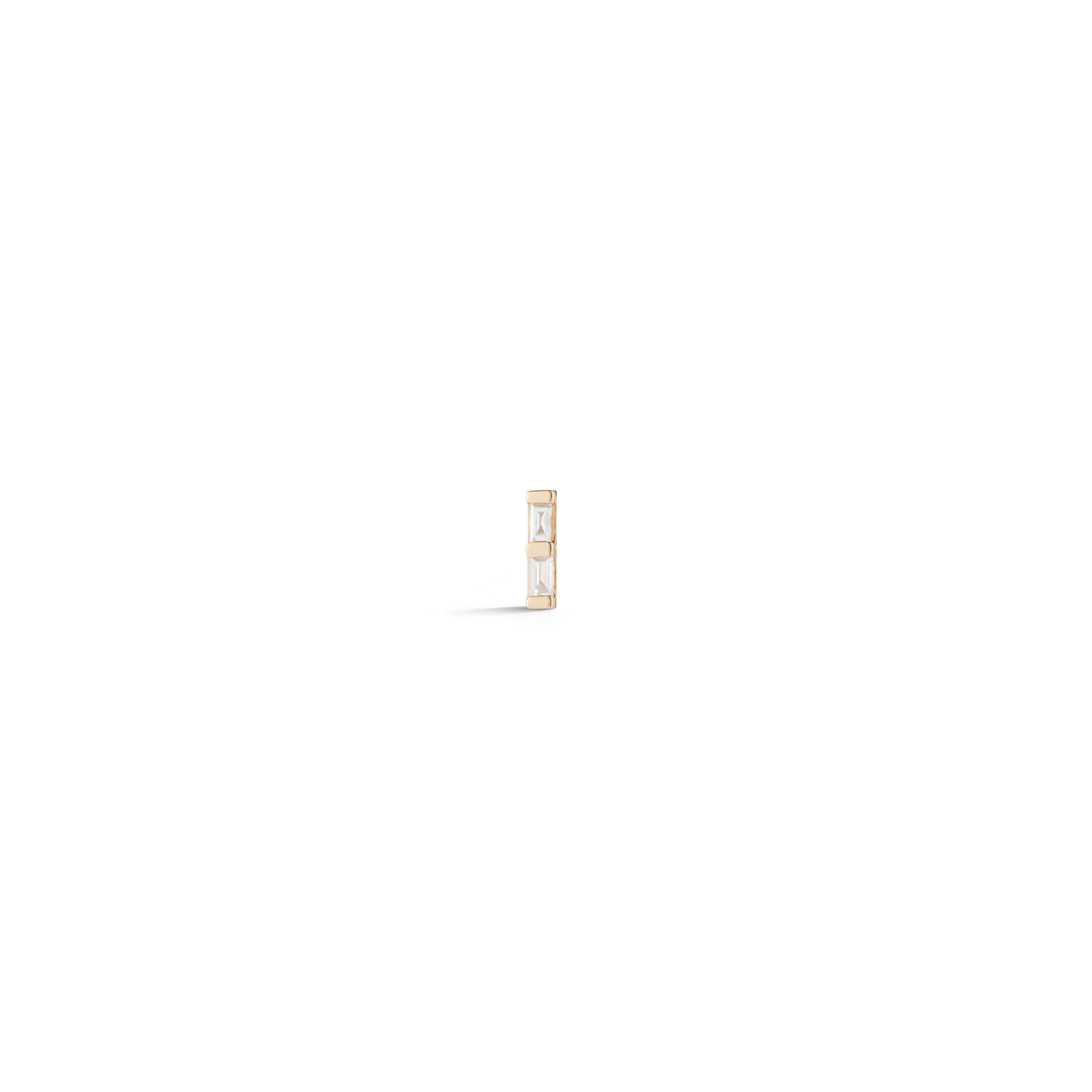 Sadie Pearl Double Baguette Single Stud
