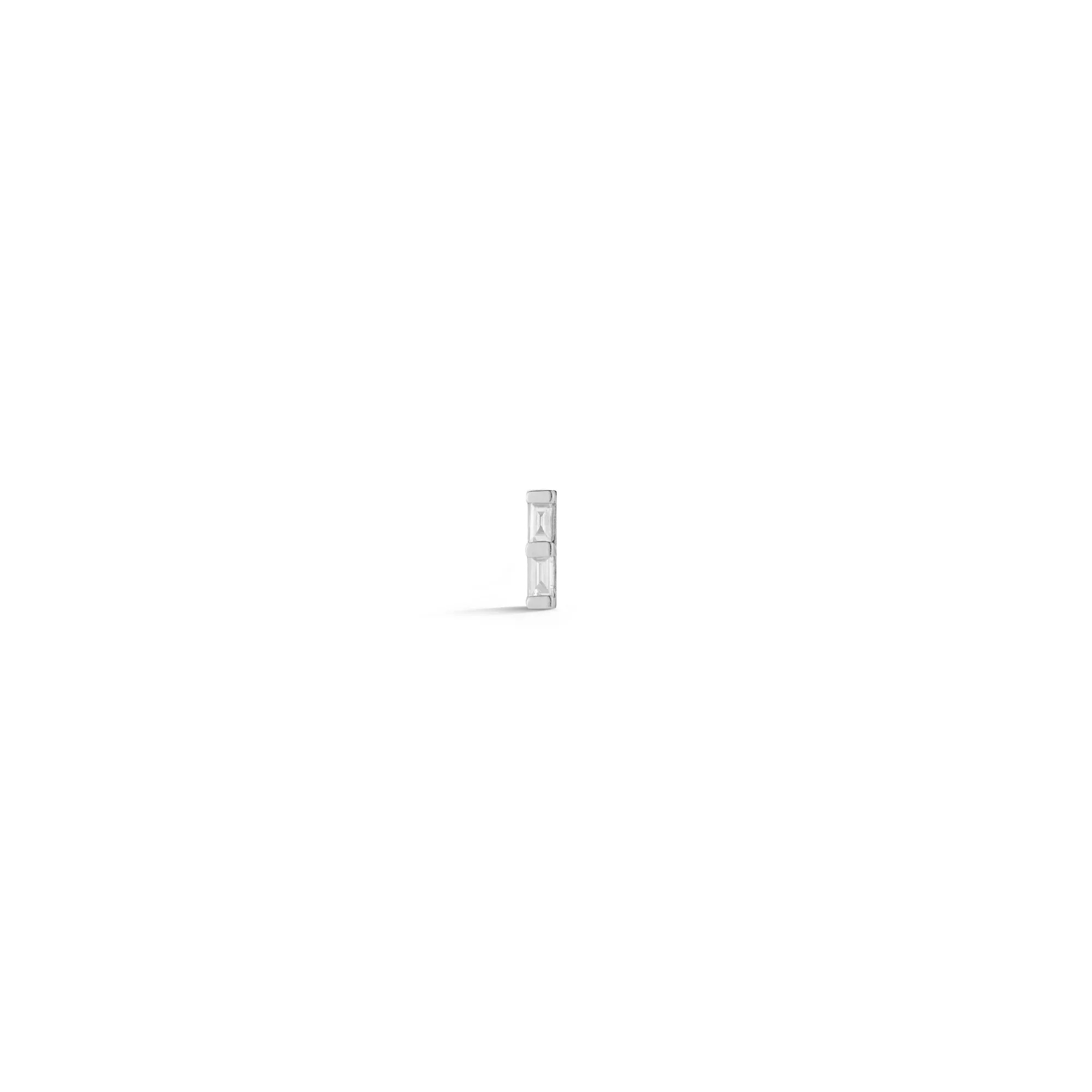 Sadie Pearl Double Baguette Single Stud