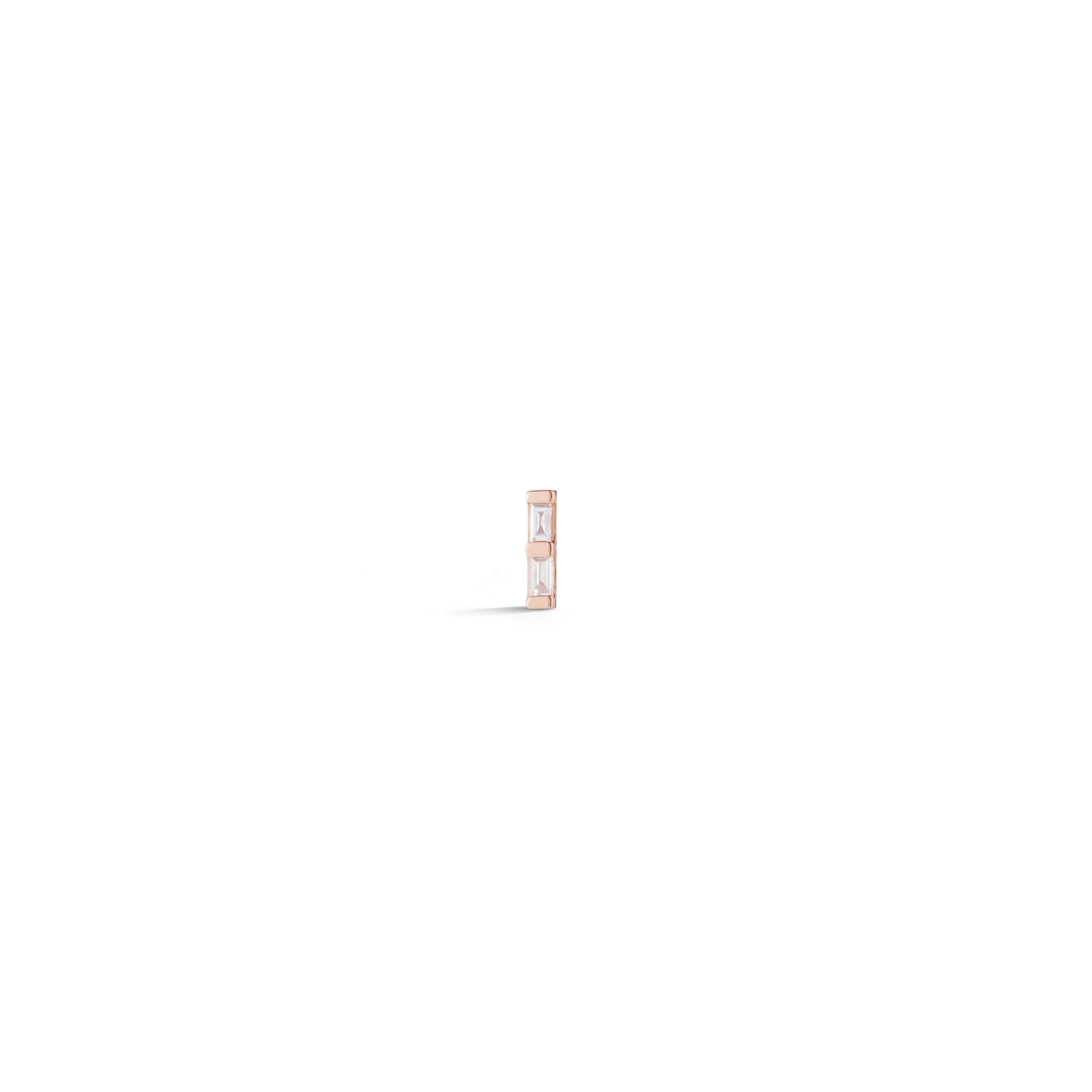 Sadie Pearl Double Baguette Single Stud
