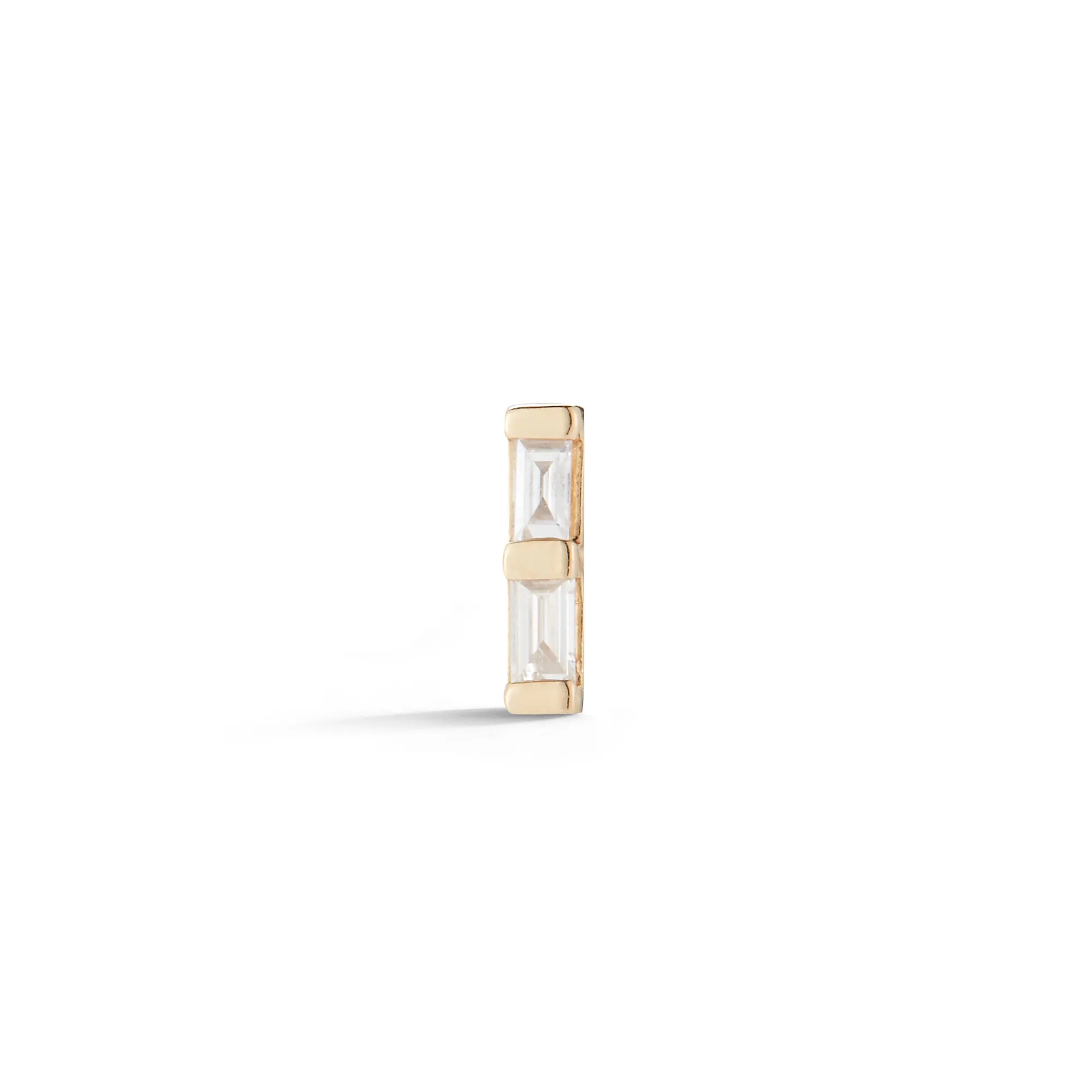 Sadie Pearl Double Baguette Single Stud