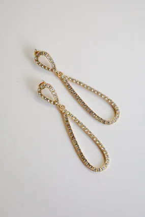 Sami Gold Rhinestone Teardrop Earrings