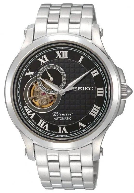 Seiko Premier Automatic Black Dial Stainless Steel Men's Watch SSA023J1