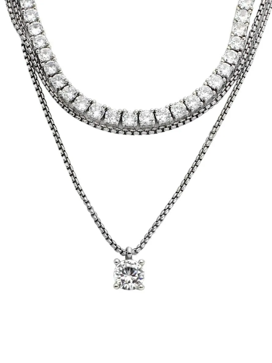 Set of 3 tennis necklaces