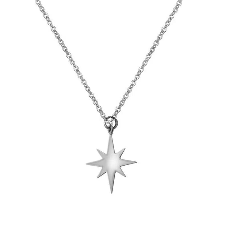 Silver star S/Steel  Pendant & Chain