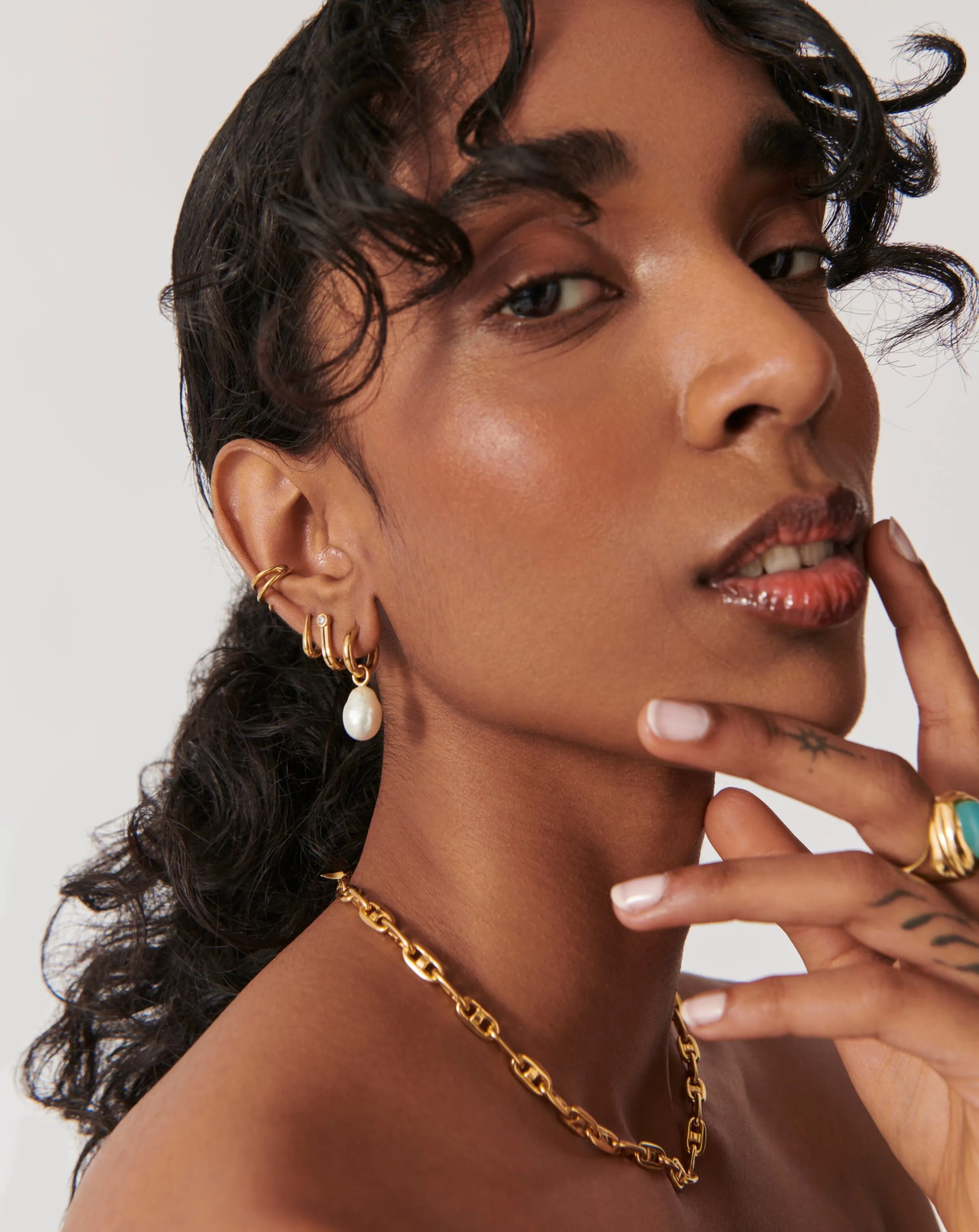 Small Enamel & Stone Ovate