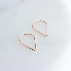 Sol and Venus Effortlessly Chic Thin Teardrop Huggie HoopsRose Gold Filled Earrings