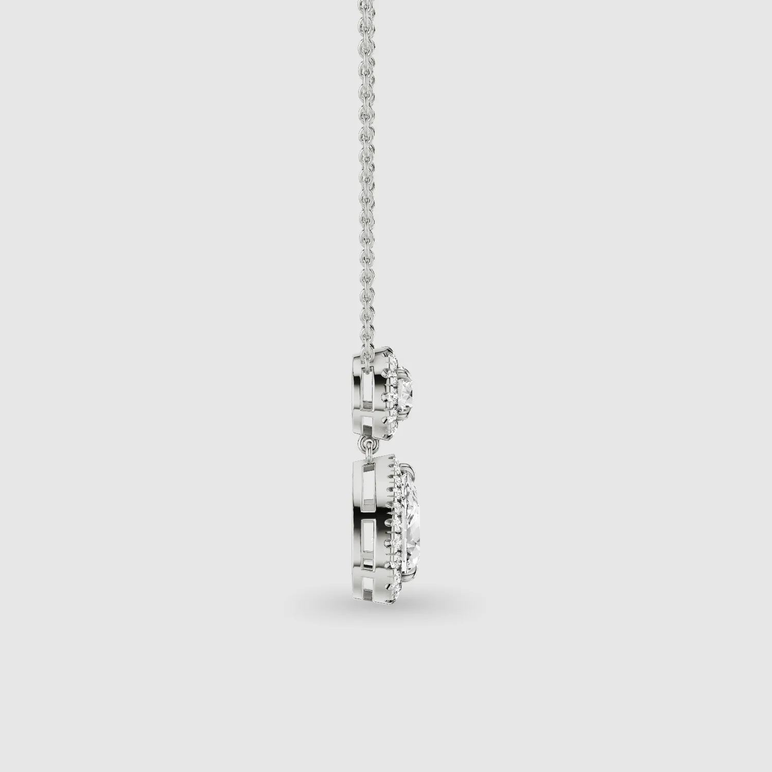 Solitaire Lab Grown Diamond Drop Pendant-Multi Stone