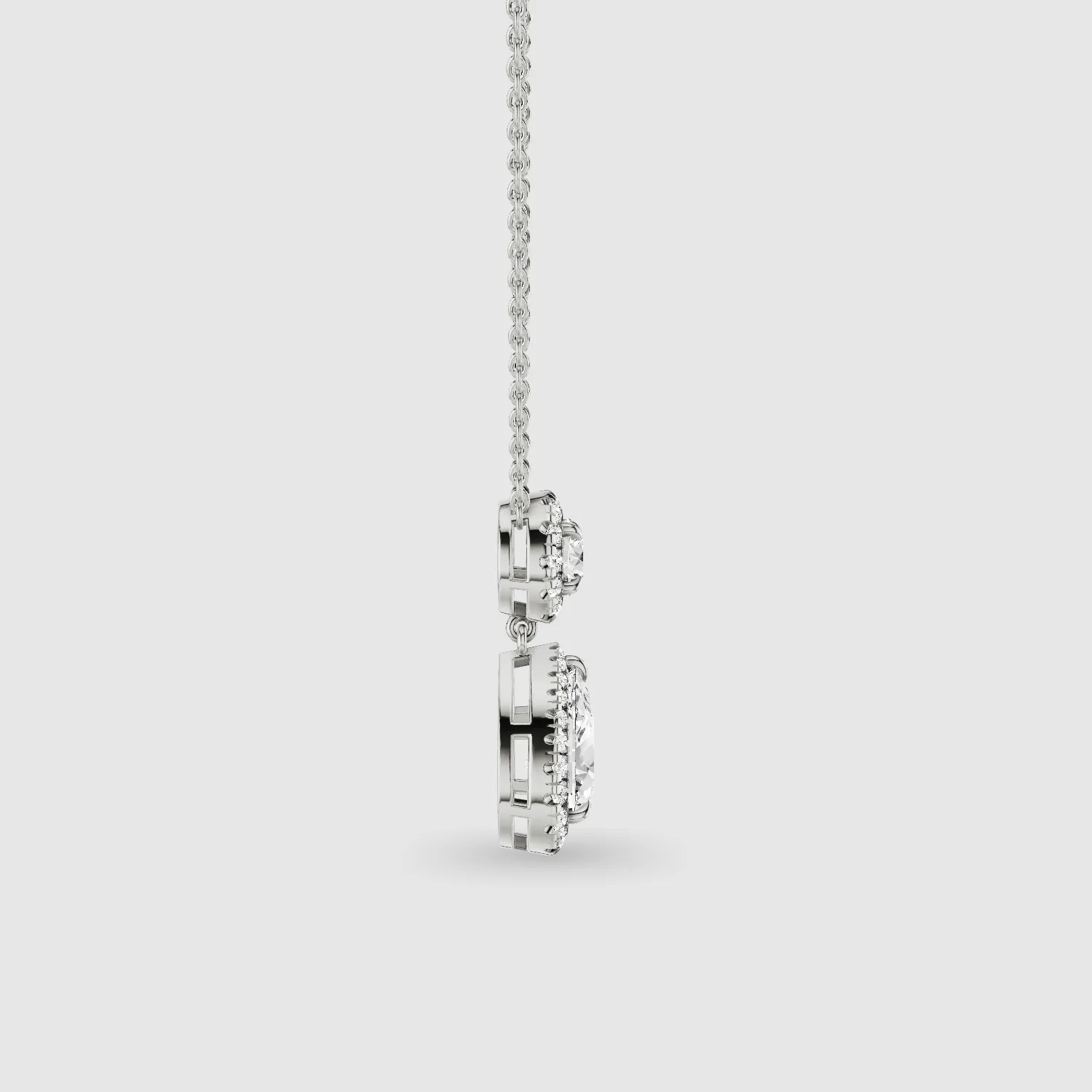 Solitaire Lab Grown Diamond Drop Pendant-Multi Stone