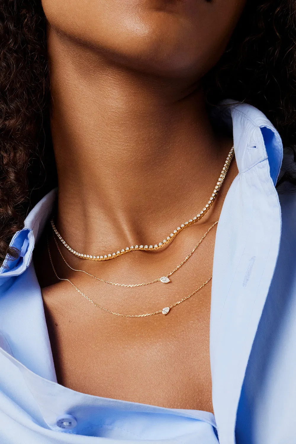 Solitaire Pear Diamond Necklace