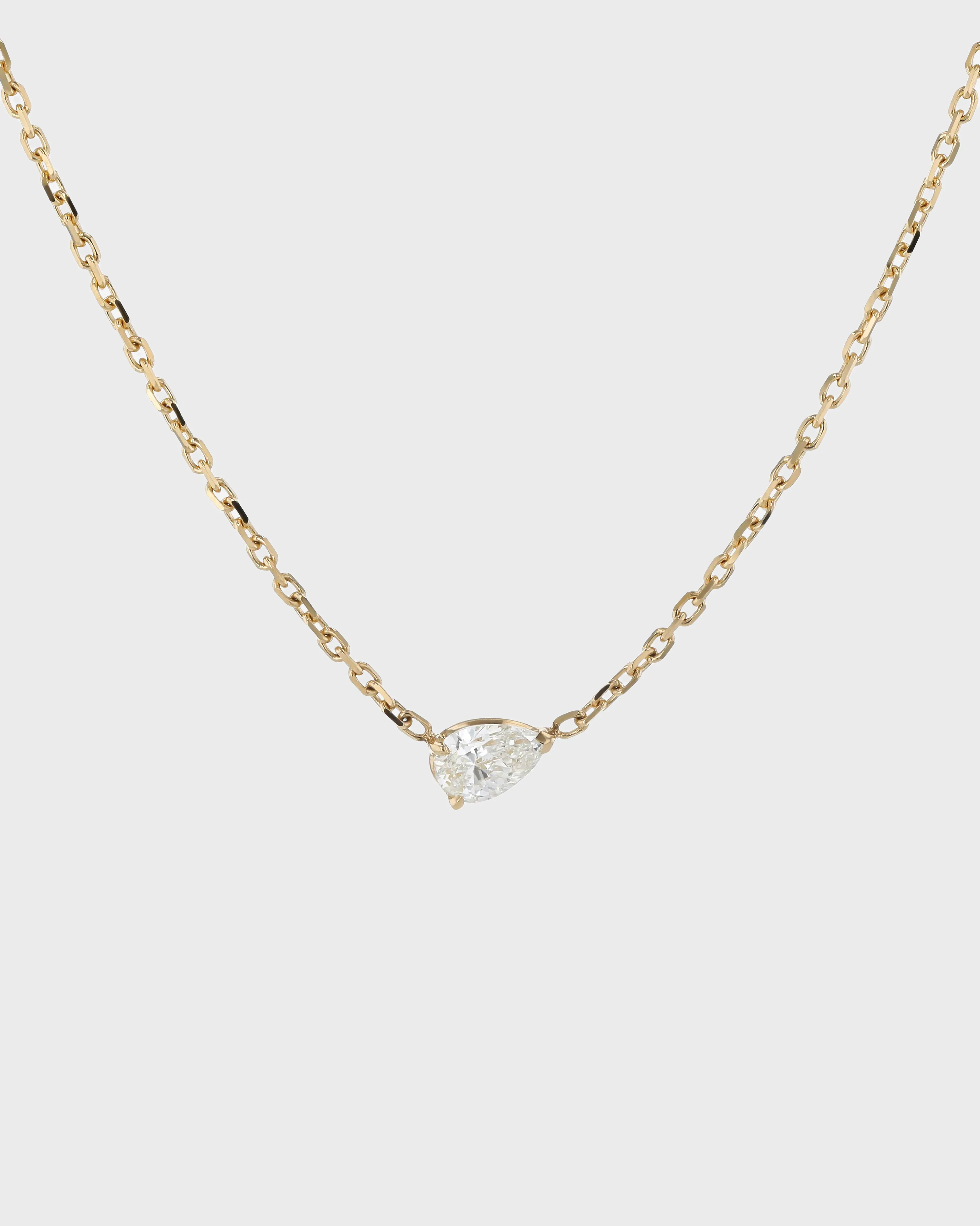 Solitaire Pear Diamond Necklace