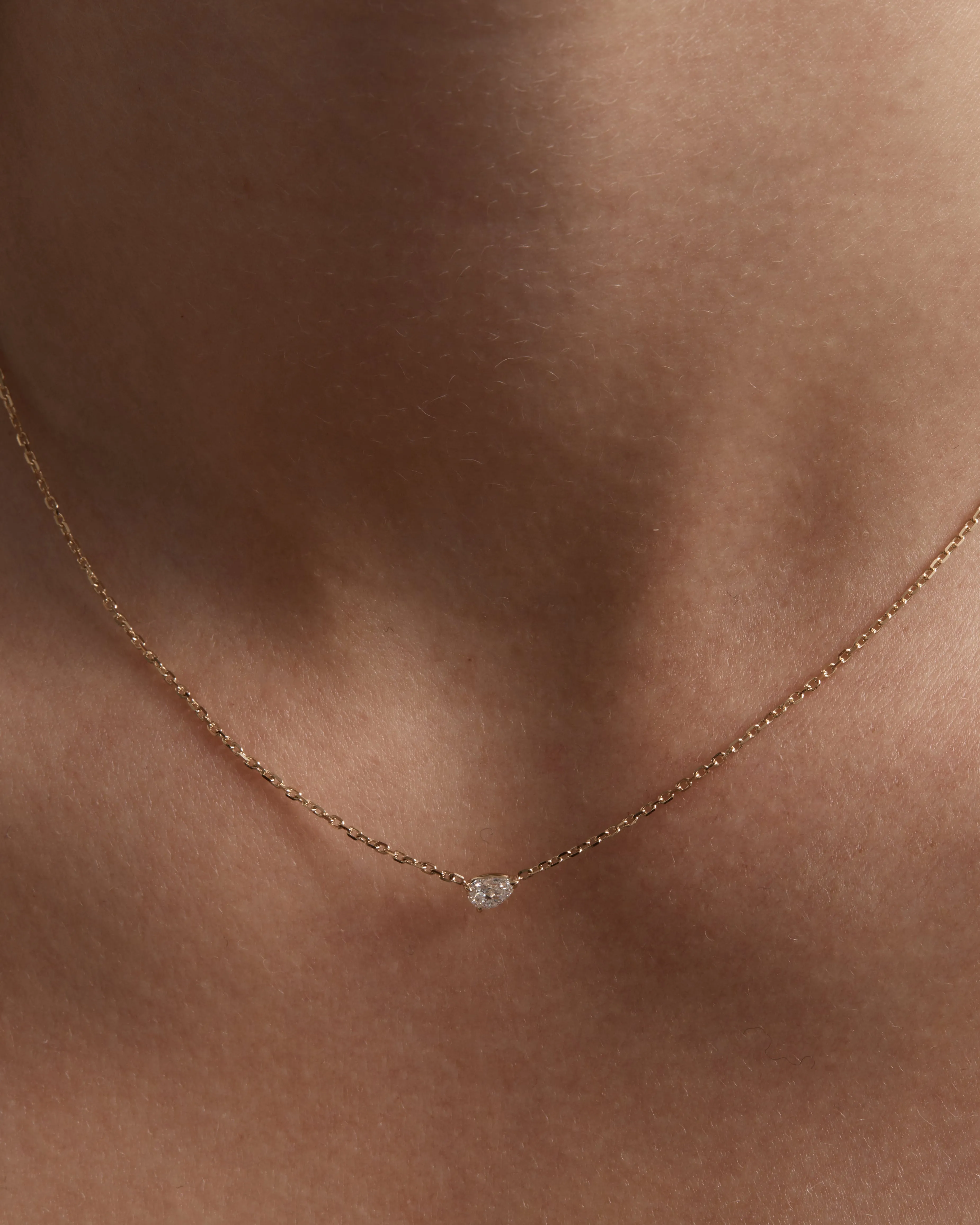 Solitaire Pear Diamond Necklace
