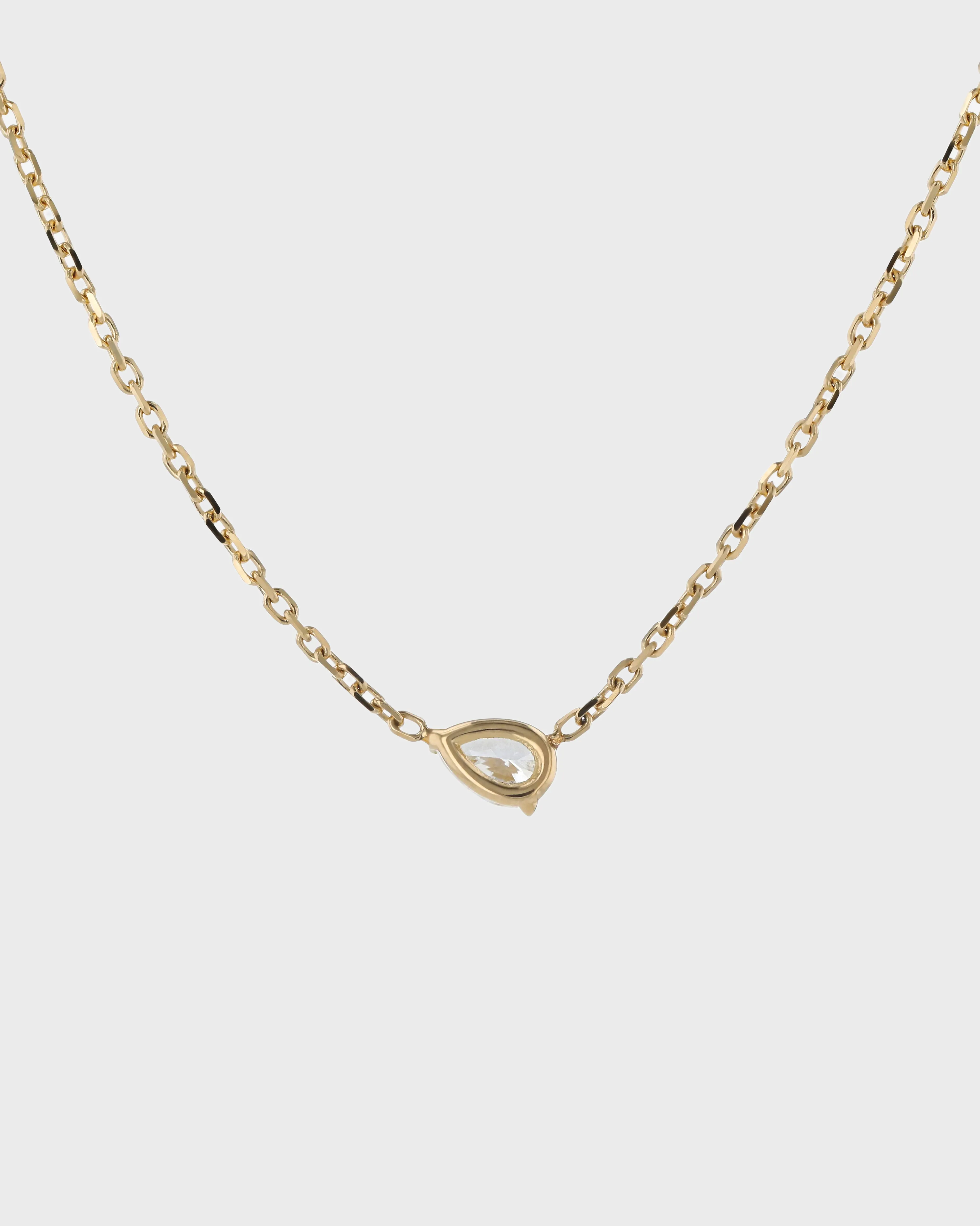 Solitaire Pear Diamond Necklace
