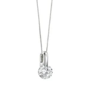 Stardust Solitaire Cubic Zirconia Silver Pendant