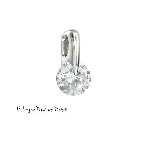 Stardust Solitaire Cubic Zirconia Silver Pendant