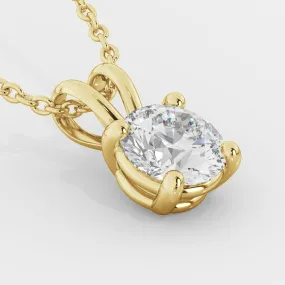 Stellar scintillation Natural Diamond Solitaire Pendant with a Yellow Necklace