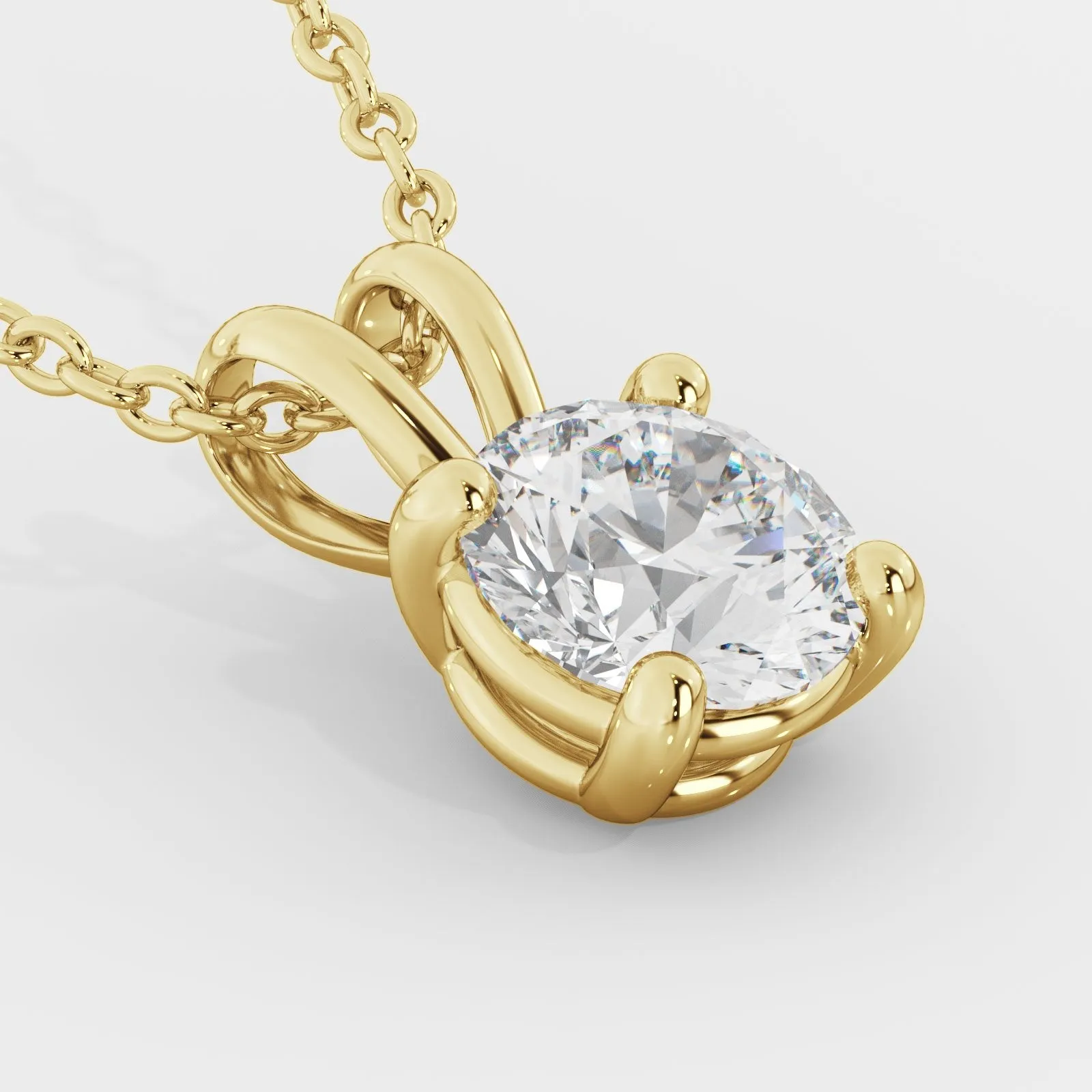 Stellar scintillation Natural Diamond Solitaire Pendant with a Yellow Necklace