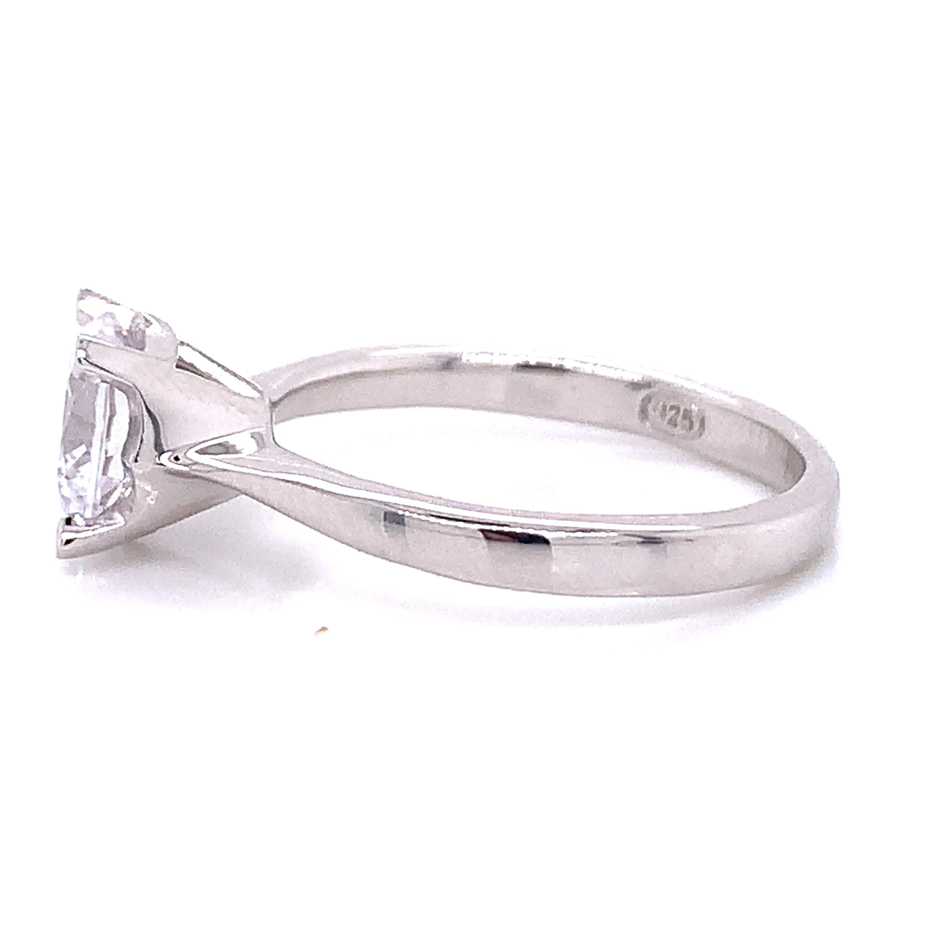 Sterling Silver Cz Solitaire Ring