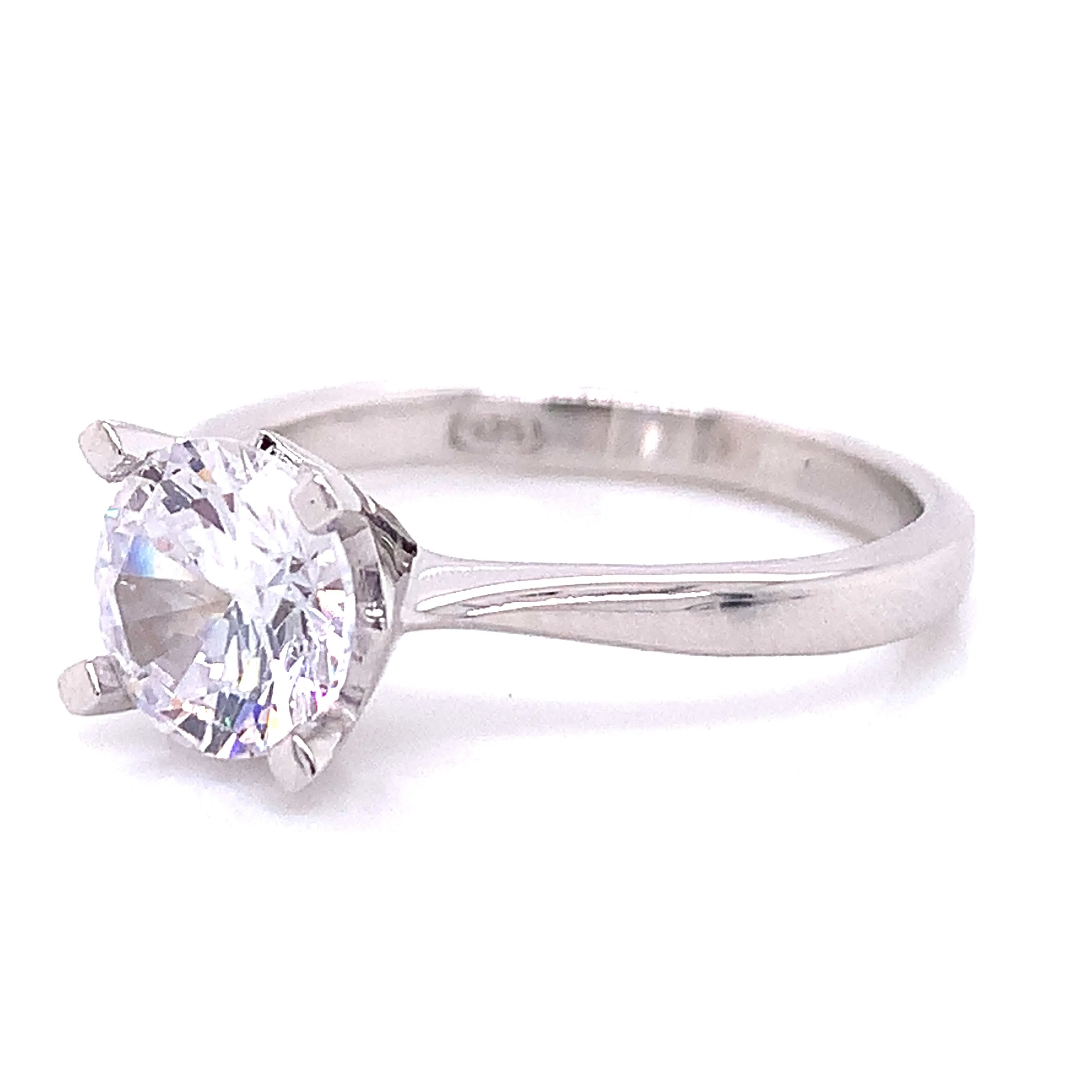 Sterling Silver Cz Solitaire Ring