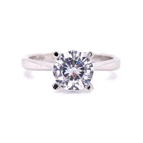Sterling Silver Cz Solitaire Ring
