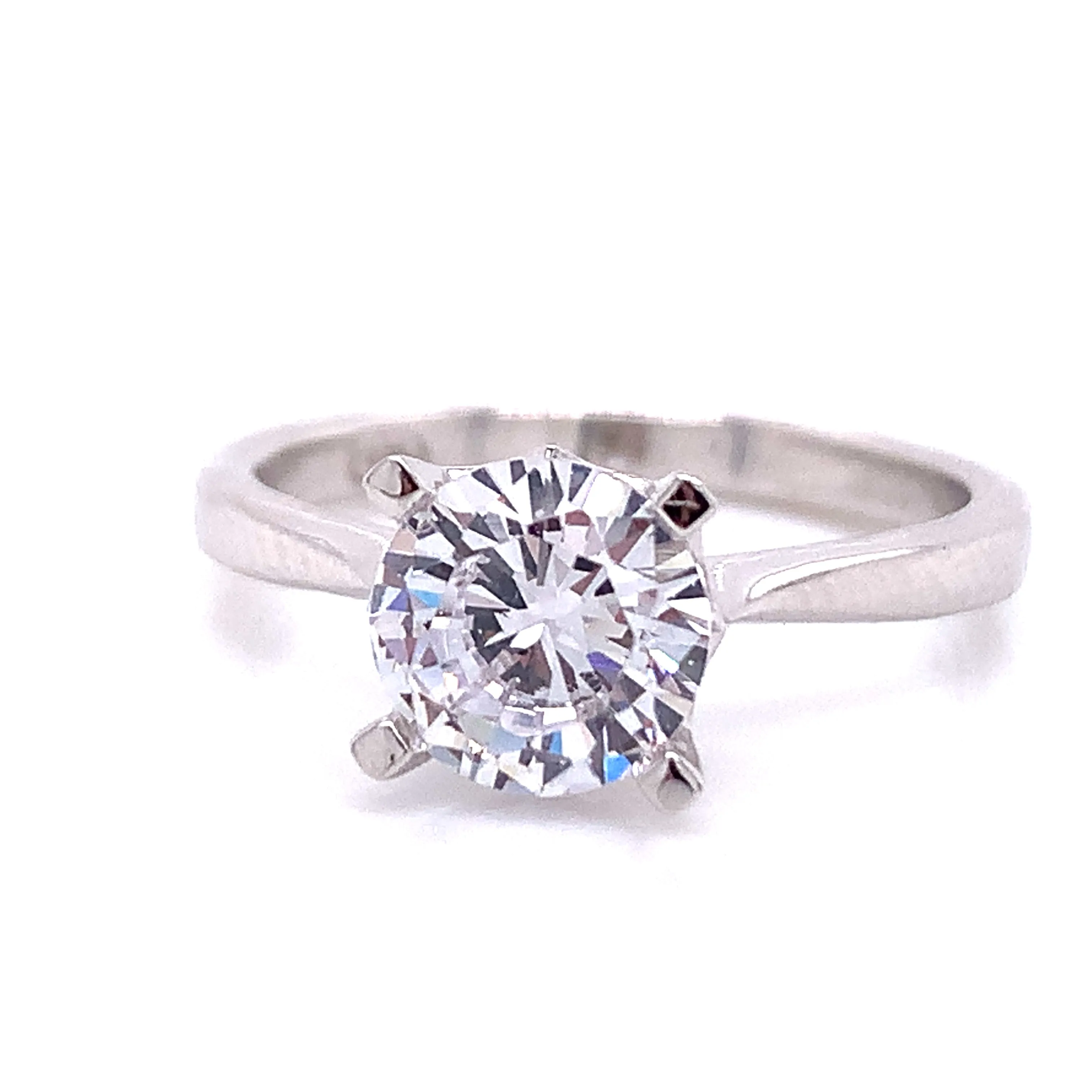 Sterling Silver Cz Solitaire Ring