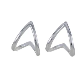 Sterling Silver Huggie Heart Earrings