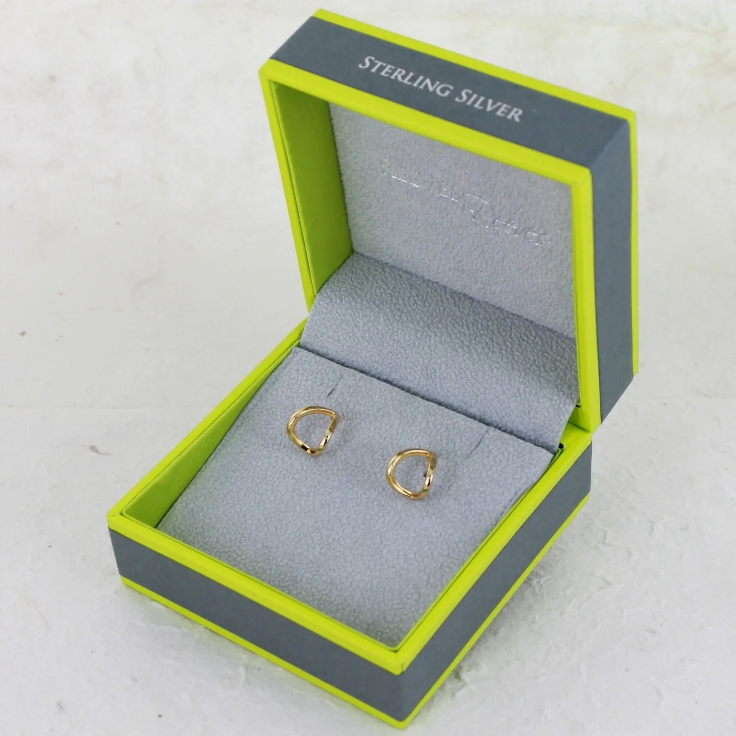 Sterling Silver Huggie Heart Earrings