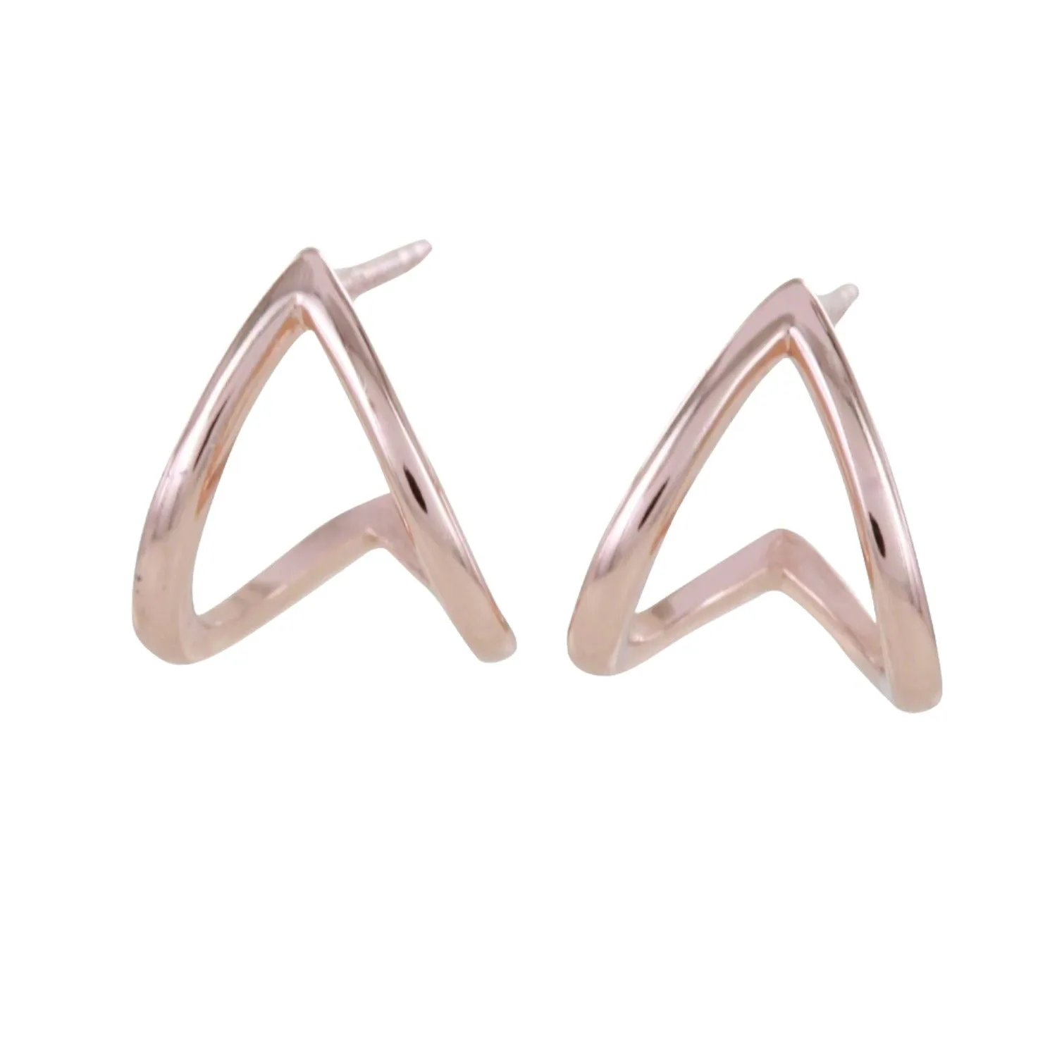 Sterling Silver Huggie Heart Earrings
