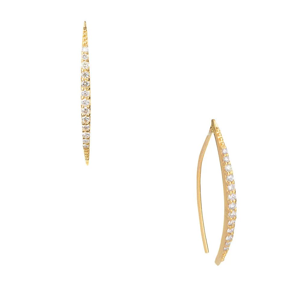 Takako Diamond Earrings, 14k Yellow Gold