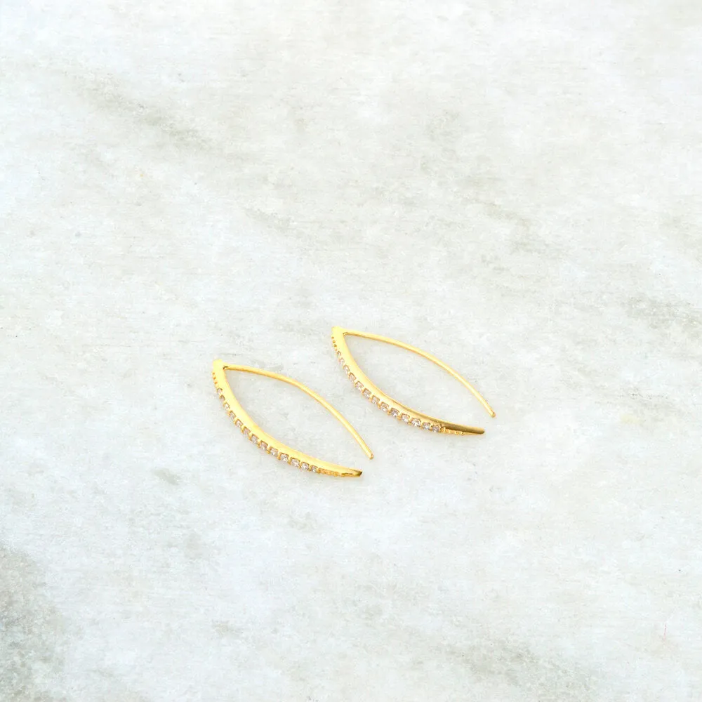 Takako Diamond Earrings, 14k Yellow Gold