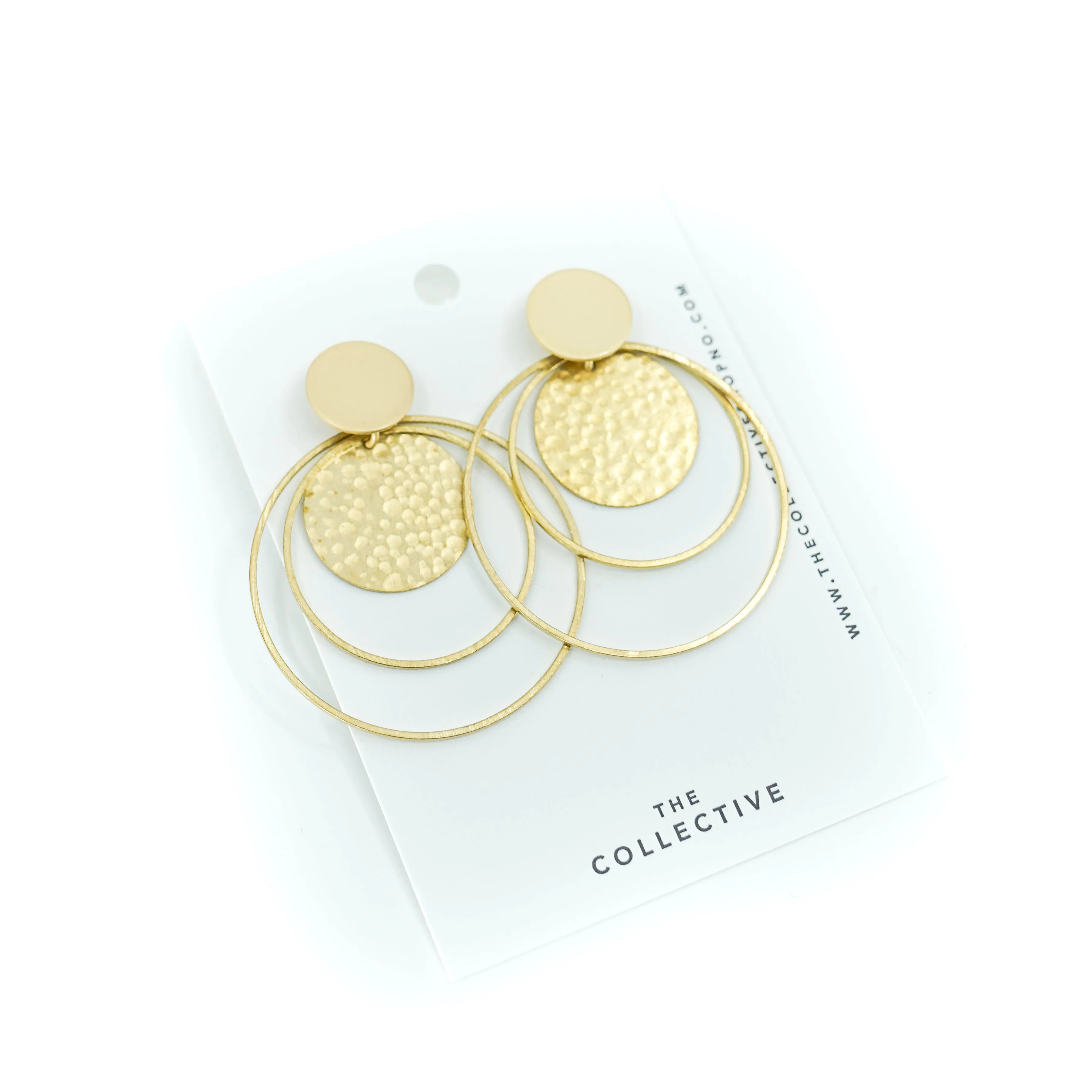 Tamara Matte Gold and Raw Brass Dangle Earrings
