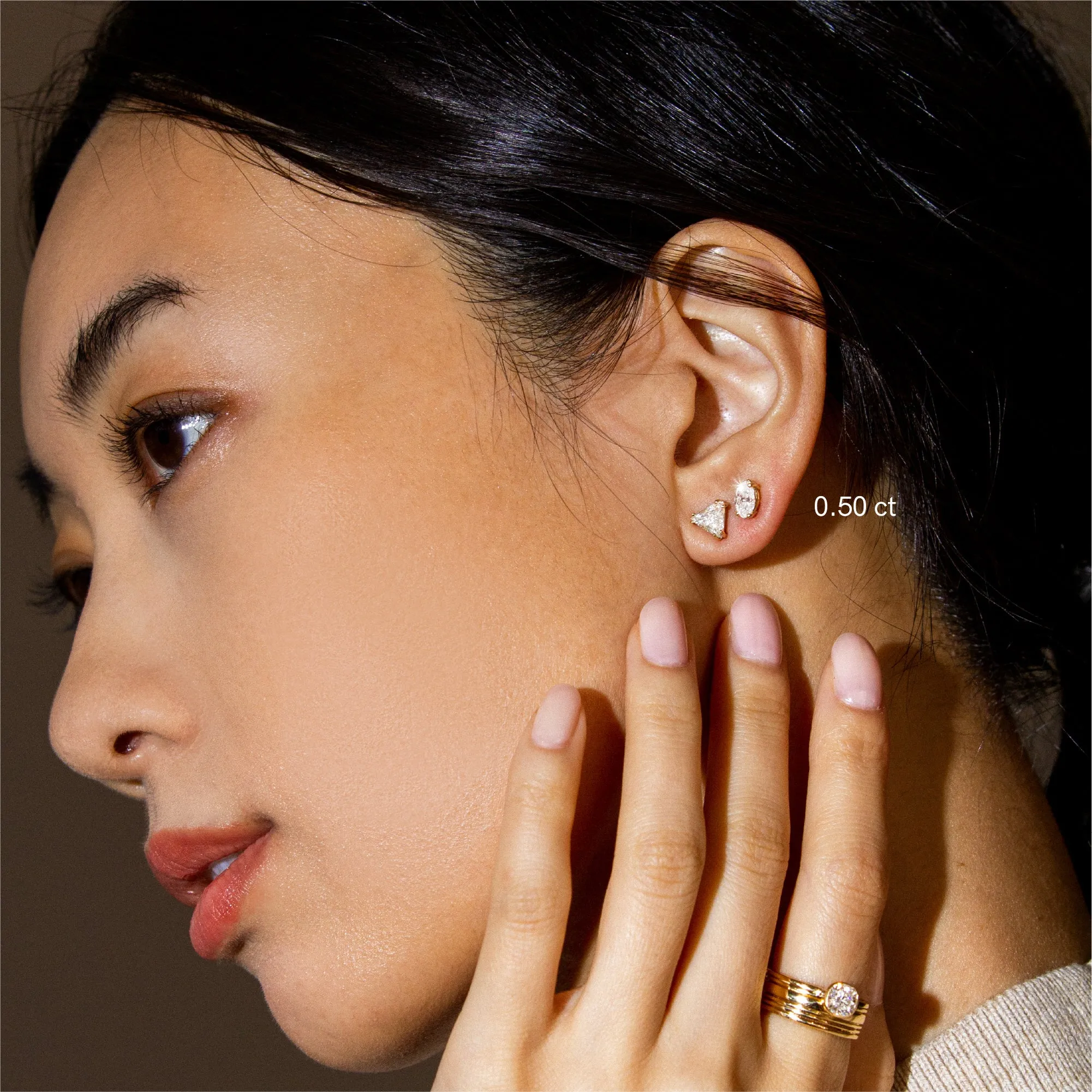 Tari Diamond Marquise Stud