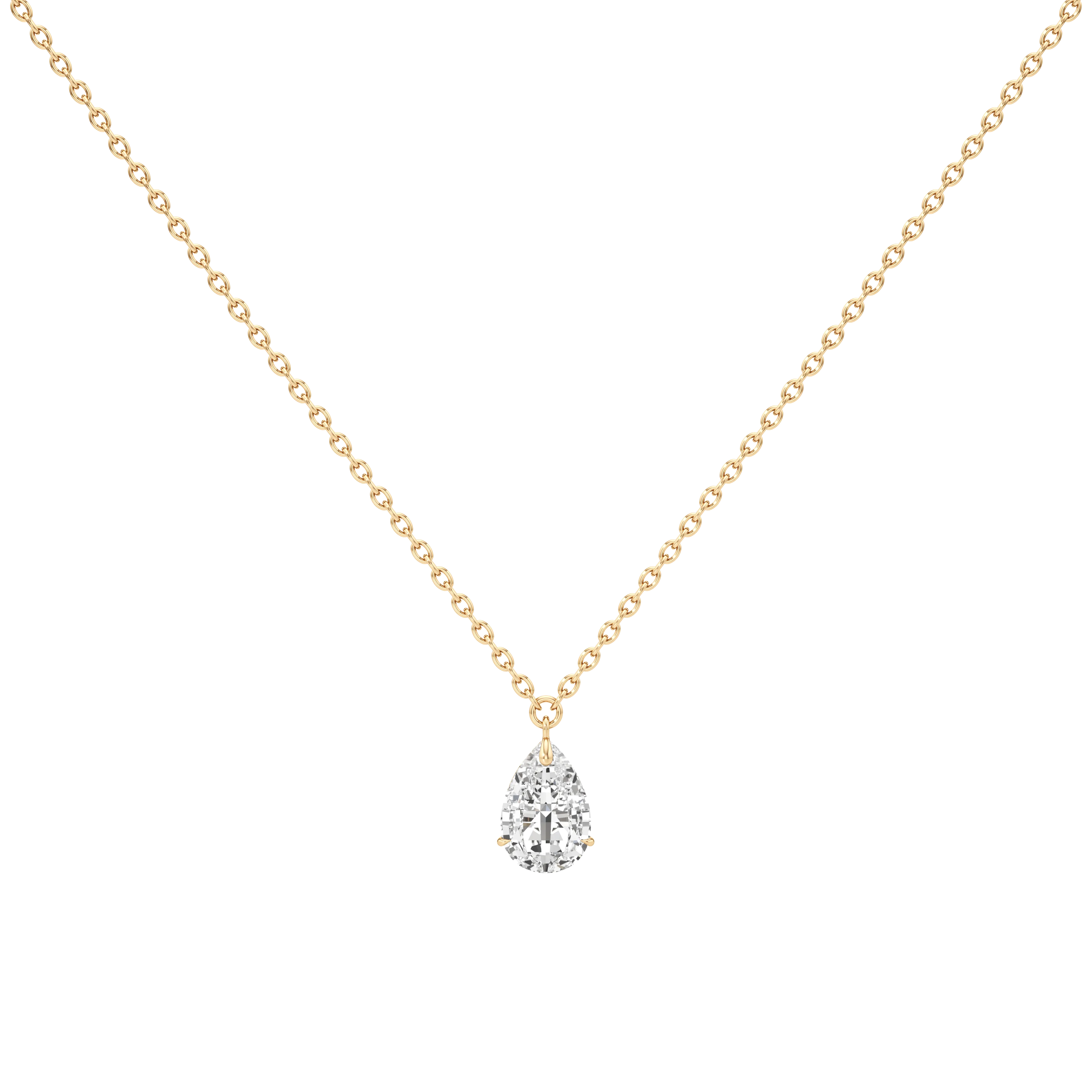 Tear drop diamond pendant necklace