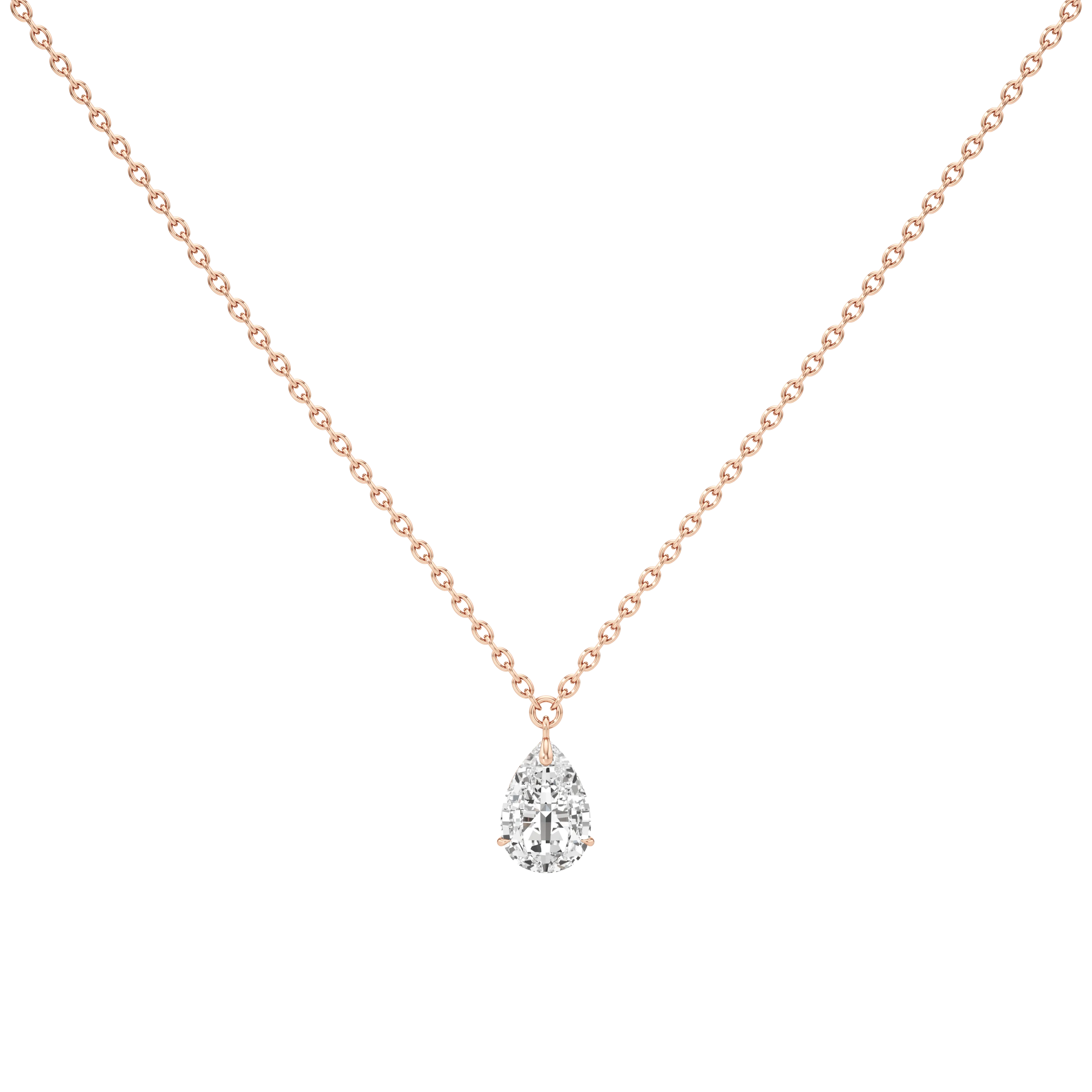 Tear drop diamond pendant necklace