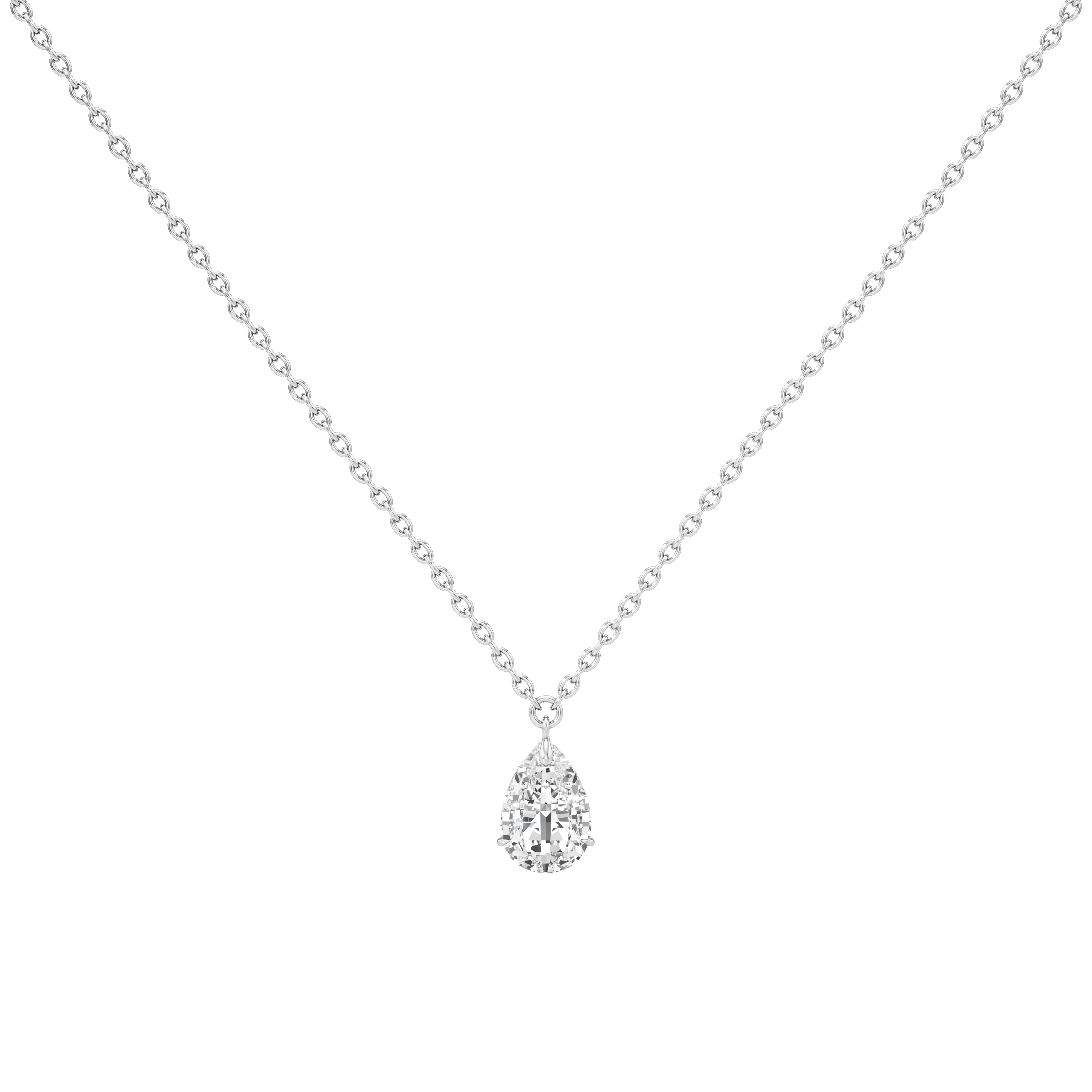 Tear drop diamond pendant necklace