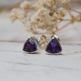 Trillion gemstone stud earrings