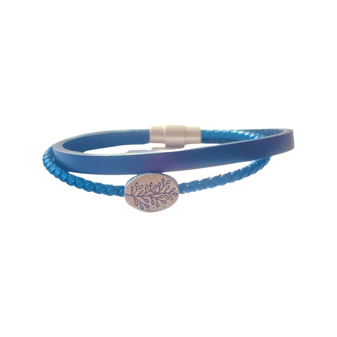 Vine Branch Charm Leather Bracelet